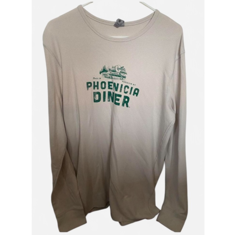 Women’s Next Level Phoenicia Diner Green & Cream Long Sleeve Tee